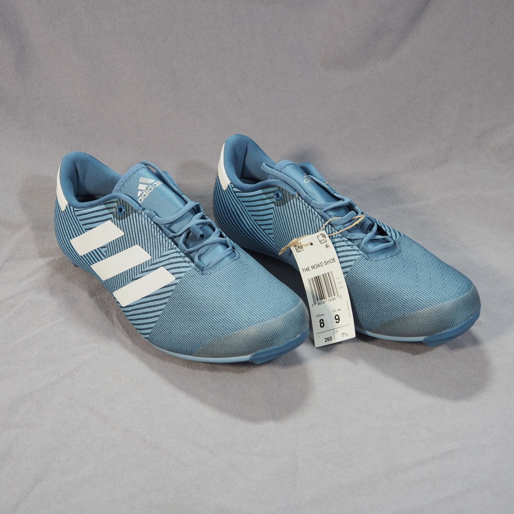 Adidas The Road Shoe Cycling Sneakers Mens 8 Blue White Mesh Lace Up Lightweight